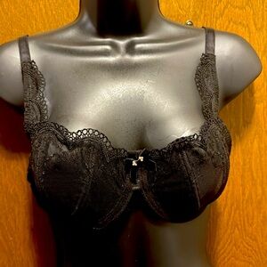 Carol black lace bra with rhinestones on straps and back. Gorgeous!